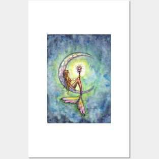 "Mermaid Moon" Mermaid Art by Molly Harrison Posters and Art